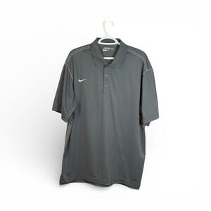 Nike Golf Dri Fit Mens Polo Shirt Gray Short Sleeve Performance XL